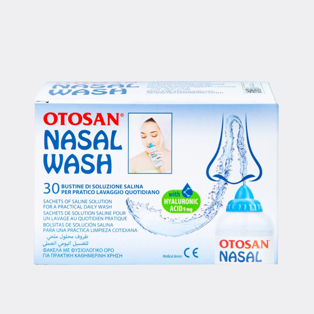 Bộ vệ sinh mũi OTOSAN Nasal Wash Kit giúp làm sạch, kháng khuẩn (1 chai rửa mũi + 30 gói muối)