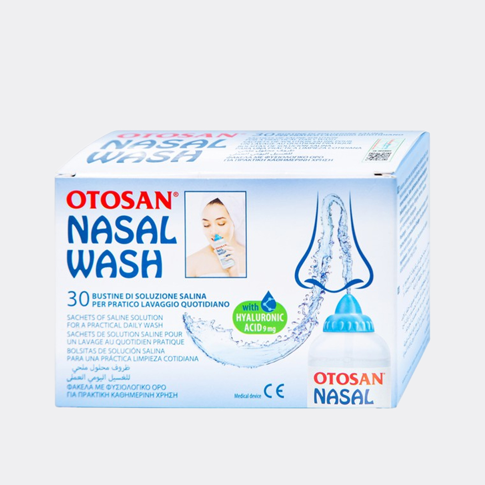 Bộ vệ sinh mũi OTOSAN Nasal Wash Kit giúp làm sạch, kháng khuẩn (1 chai rửa mũi + 30 gói muối)