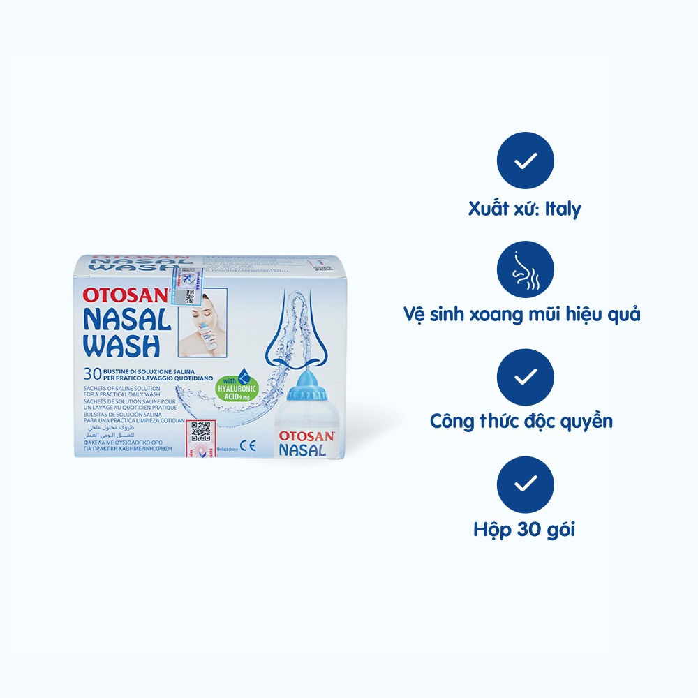 Muối rửa mũi OTOSAN Nasal Wash giúp làm sạch mũi (30 gói)
