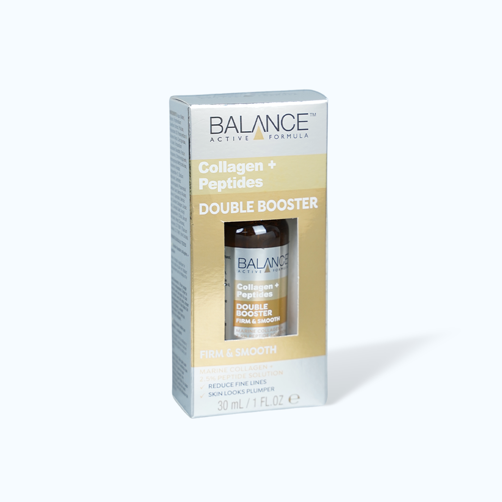 Serum BALANCE Active Formula Serum Double Booster Collagen + 2.5% Peptides Ngừa Lão Hoá (30ml)