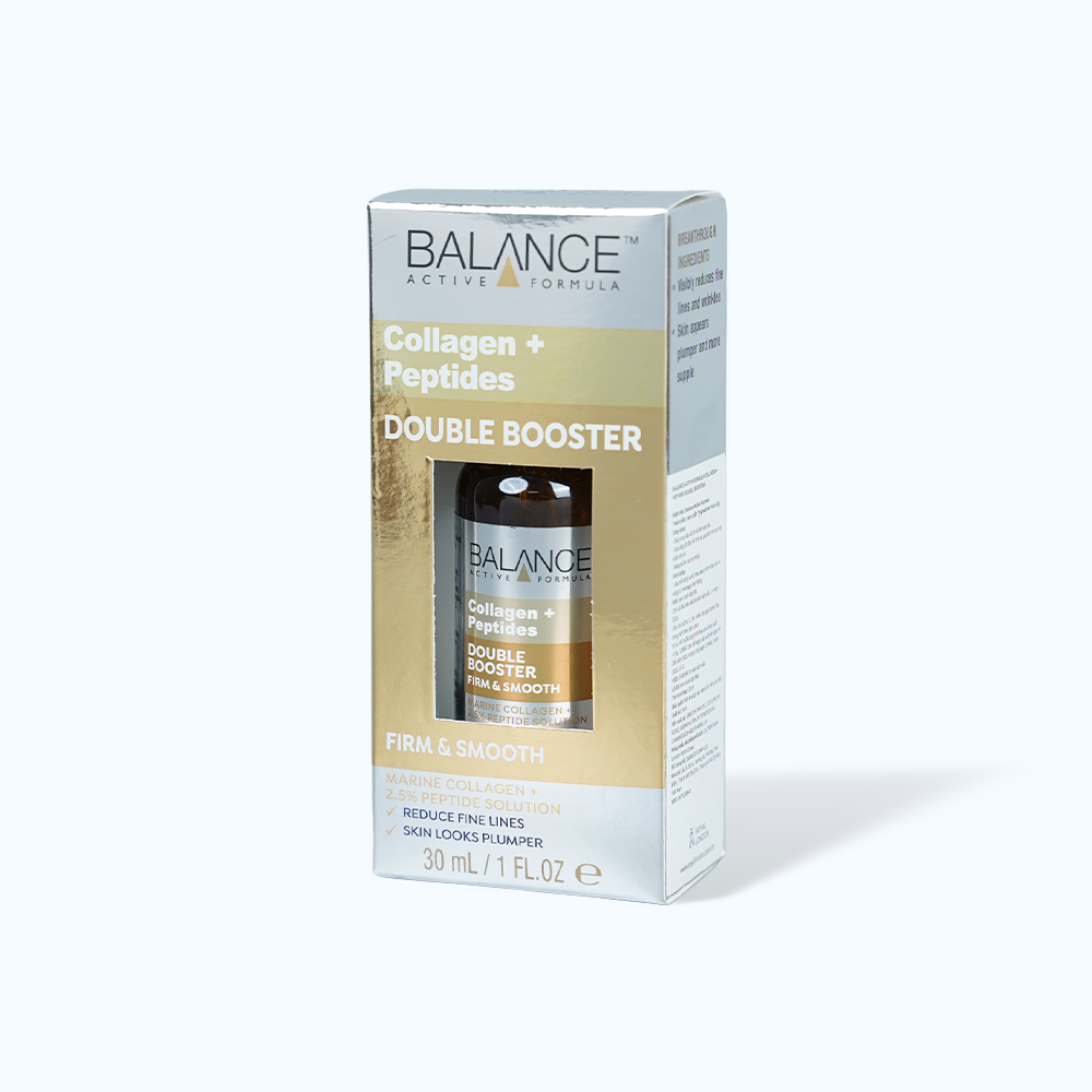 Serum BALANCE Active Formula Serum Double Booster Collagen + 2.5% Peptides Ngừa Lão Hoá (30ml)