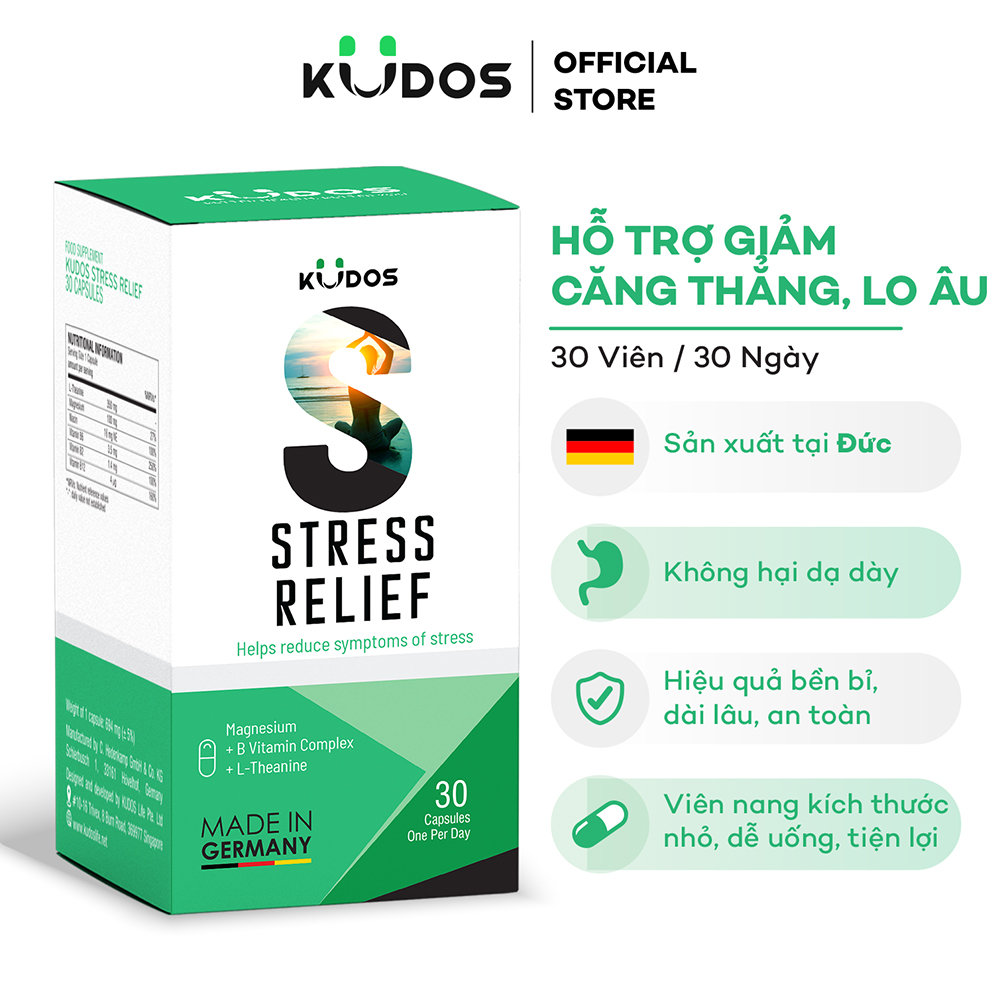 Viên uống Kudos Stress Relief hỗ trợ giảm stress (Hộp 30 viên)