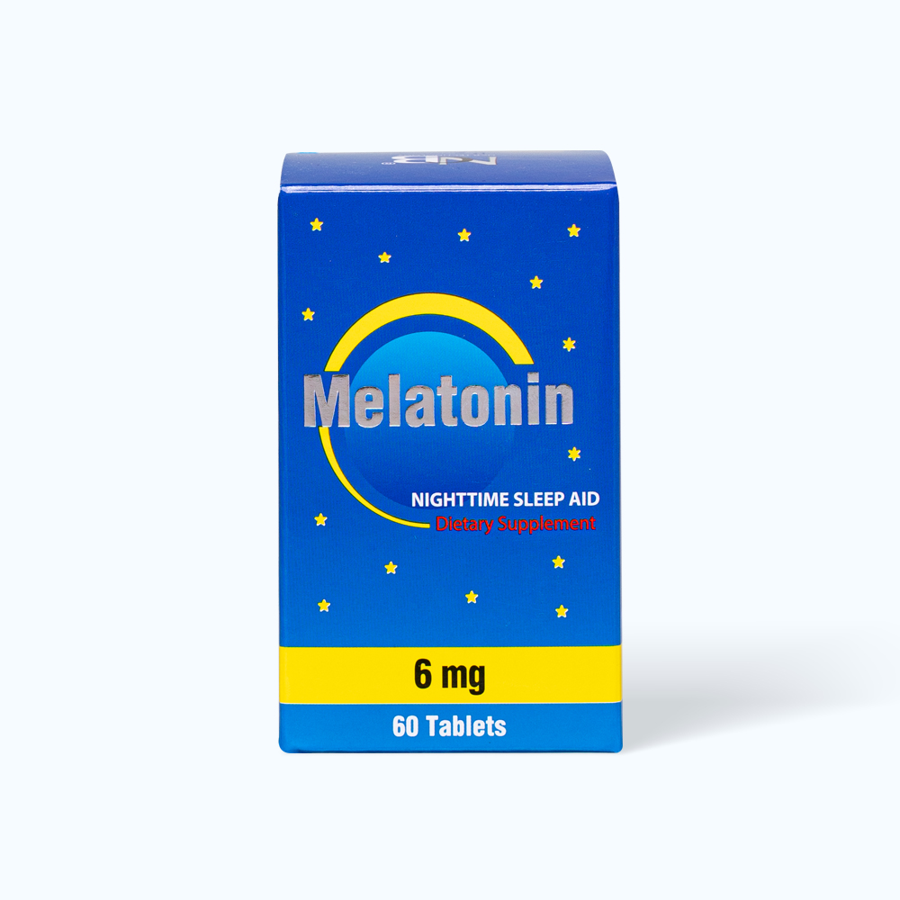 Viên uống NU-HEALTH Melatonin 6mg hỗ trợ giấc ngủ, giảm căng thẳng (60 viên)