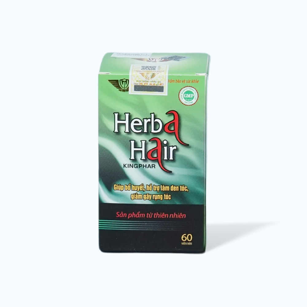 Viên uống Herba Hair Kingphar bổ huyết, hỗ trợ làm đen tóc (60 viên)