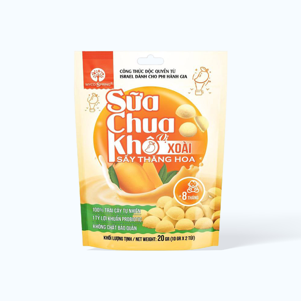 Sữa chua sấy MYCOSPRING bổ sung lợi khuẩn vị xoài (Gói 20g)