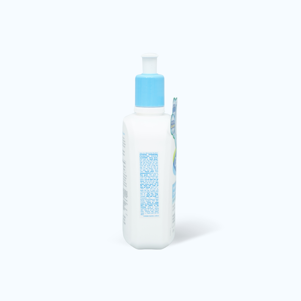 Sữa rửa mặt tạo bọt CETAPHIL Hydrating Foaming Cream Cleaser giúp làm sạch và làm dịu da (473ml)