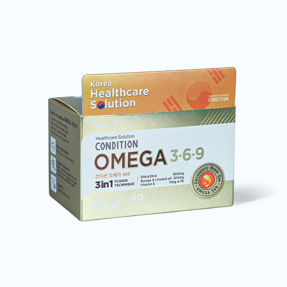 Viên uống Kolmar Condition Omega 369 Hỗ trợ bổ sung Omega 3 (Hộp 6 vỉ x 10 viên)