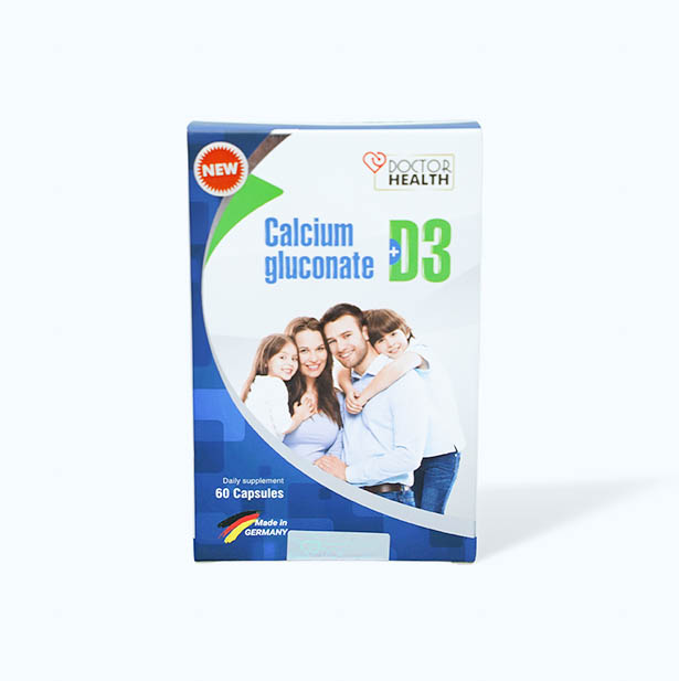 Viên uống Doctor Health Calcium Gluconate + D3 bổ sung canxi và vitamin D3 (Hộp 4 vỉ x 15 viên)