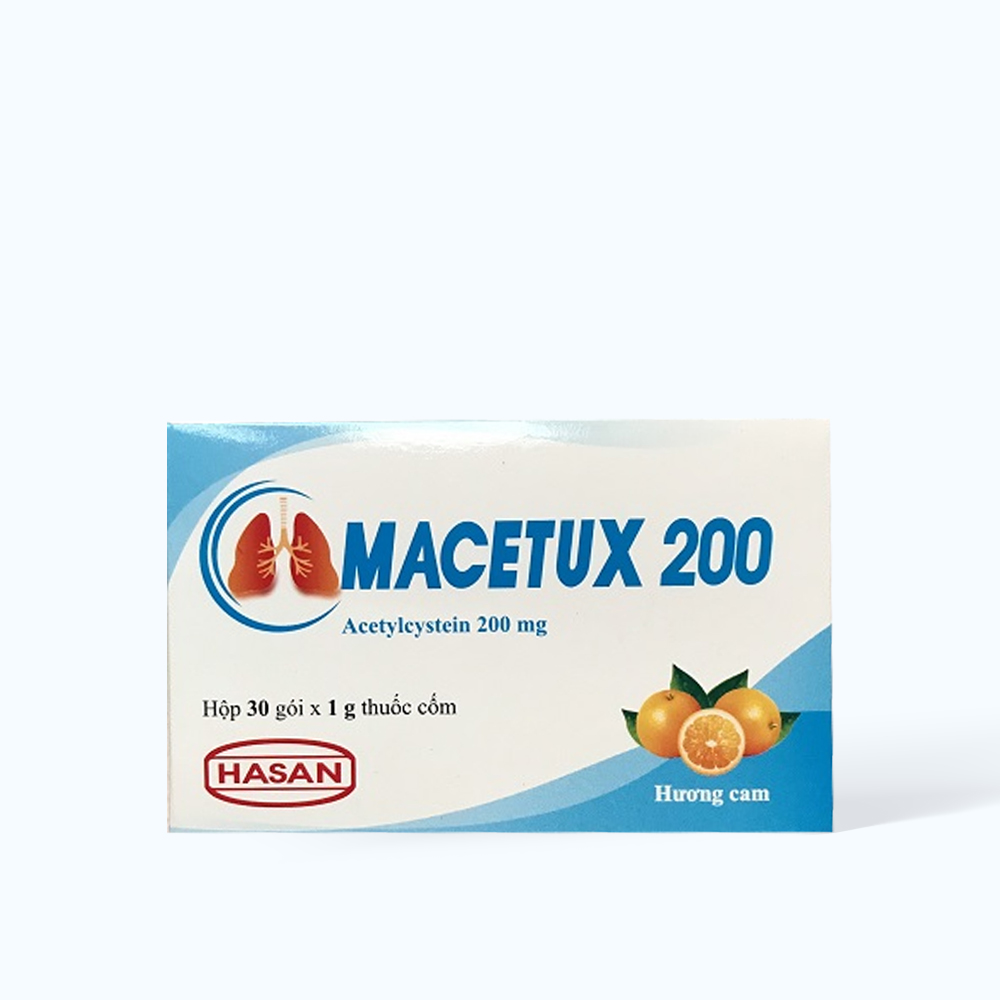 Bột pha uống Macetux 200mg Hasan tiêu chất nhầy trong bệnh nhầy nhớt (30 gói x 1g)