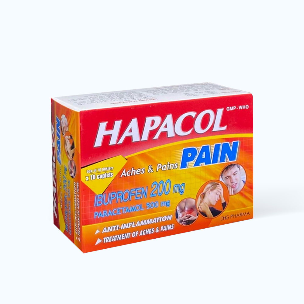 Viên nang HAPACOL 500mg /200mg làm giảm đau các cơn đau, hạ sốt (10 vỉ x 10 viên)