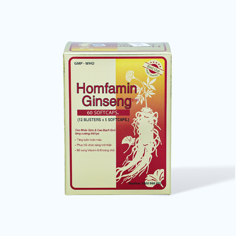 Viên uống HOMFAMIN GINSENG bổ sung vitamin (Hộp 60 viên)