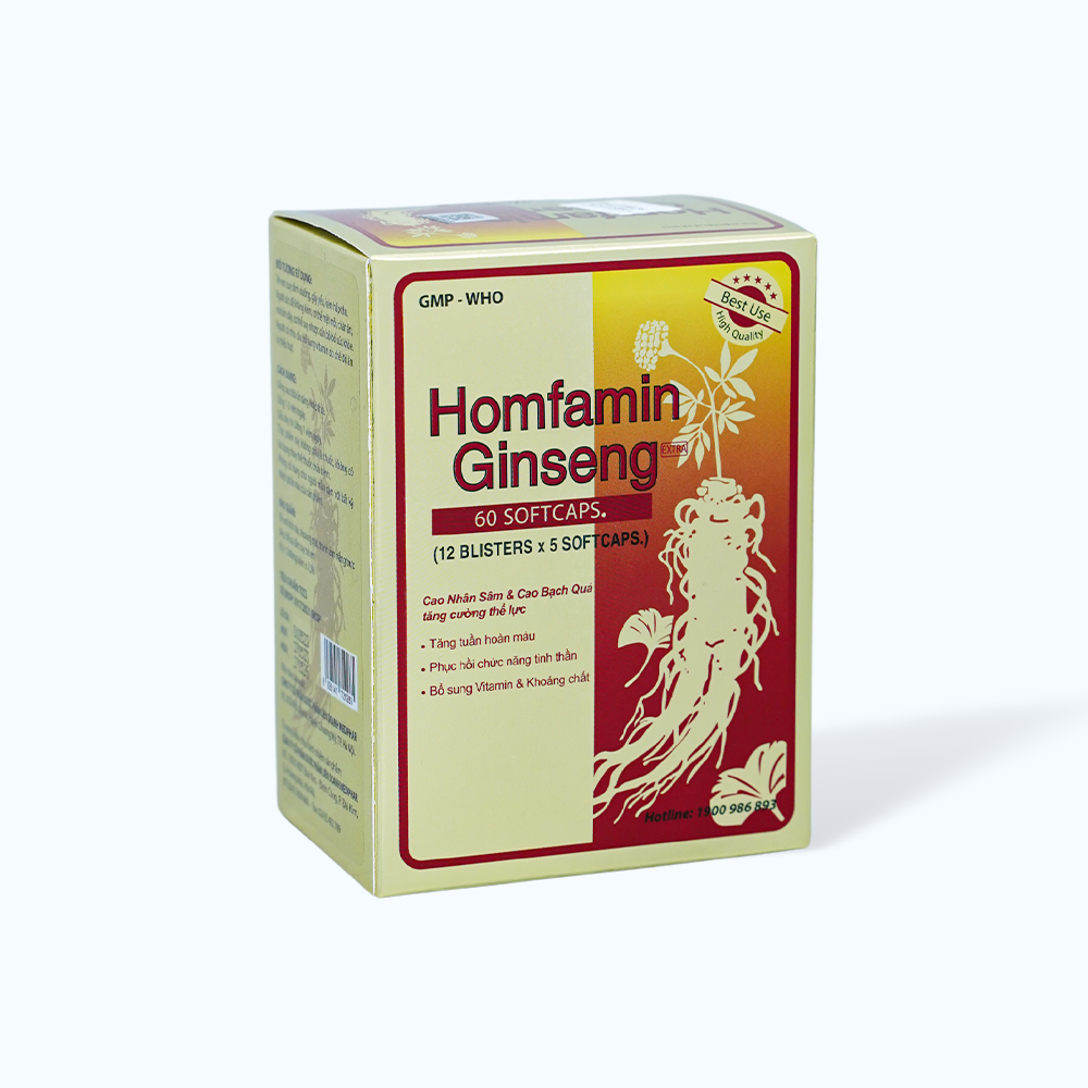 Viên uống HOMFAMIN GINSENG bổ sung vitamin (Hộp 60 viên)