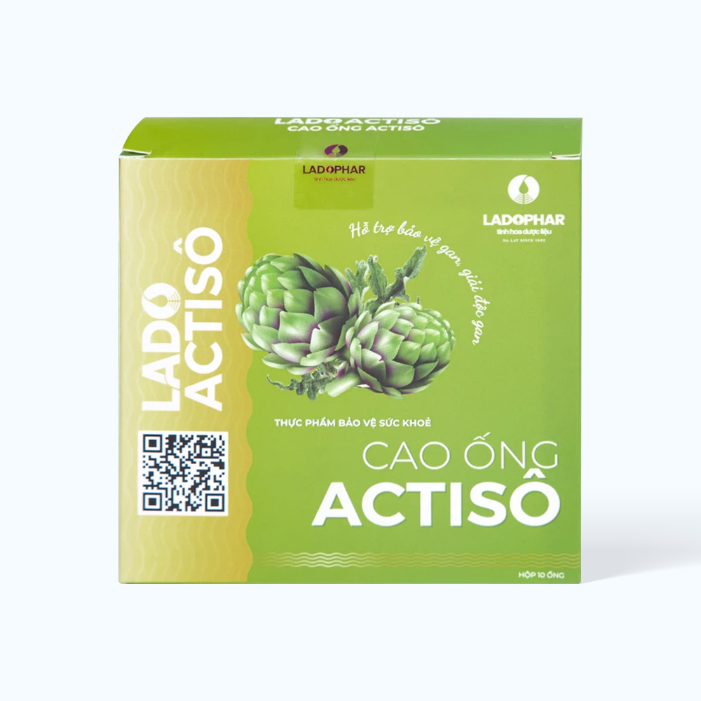 Nước uống Ladophar Lado Actiso Cao Ống Actiso Hỗ trợ bảo vệ gan và giải độc (Hộp 10 ống)