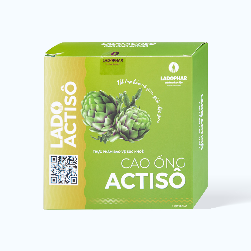 Nước uống Ladophar Lado Actiso Cao Ống Actiso Hỗ trợ bảo vệ gan và giải độc (Hộp 10 ống)