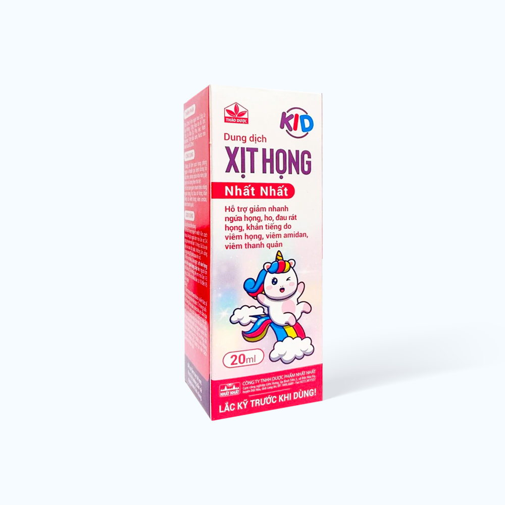 Dung dịch xịt họng Nhất Nhất Kid giảm ngứa họng, ho, viêm họng cho trẻ em từ 1 tuổi (Chai 20ml)