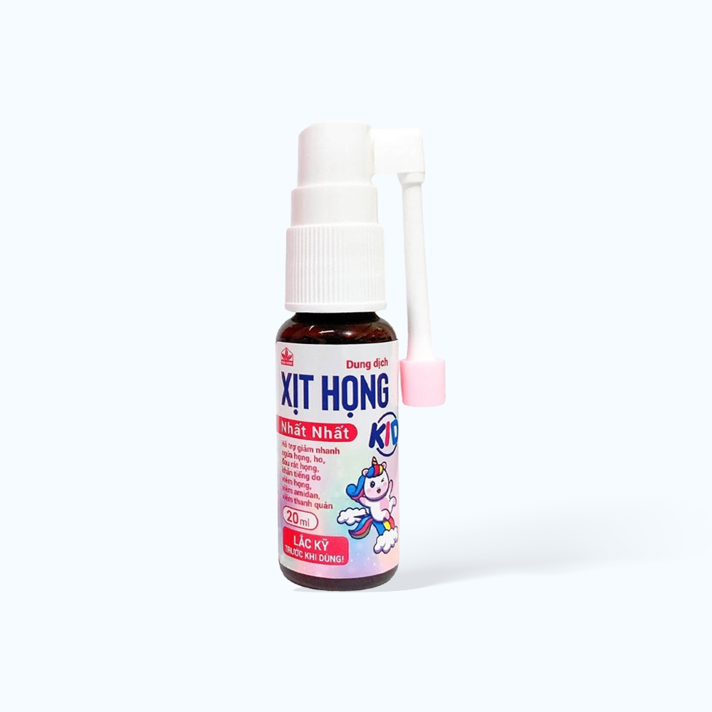 Dung dịch xịt họng Nhất Nhất Kid giảm ngứa họng, ho, viêm họng cho trẻ em từ 1 tuổi (Chai 20ml)