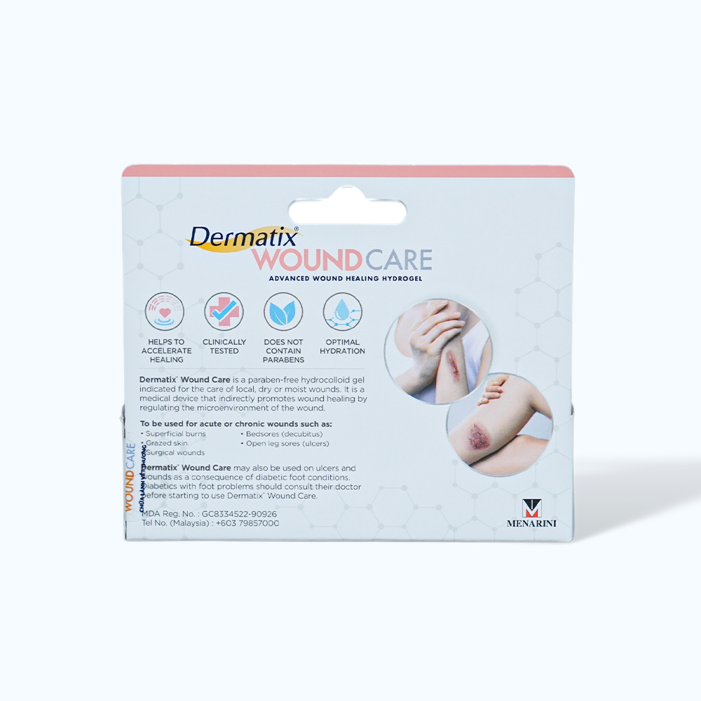 Gel bôi DERMATIX Wound Care hỗ trợ chữa lành vết thương (Hộp 20gr)