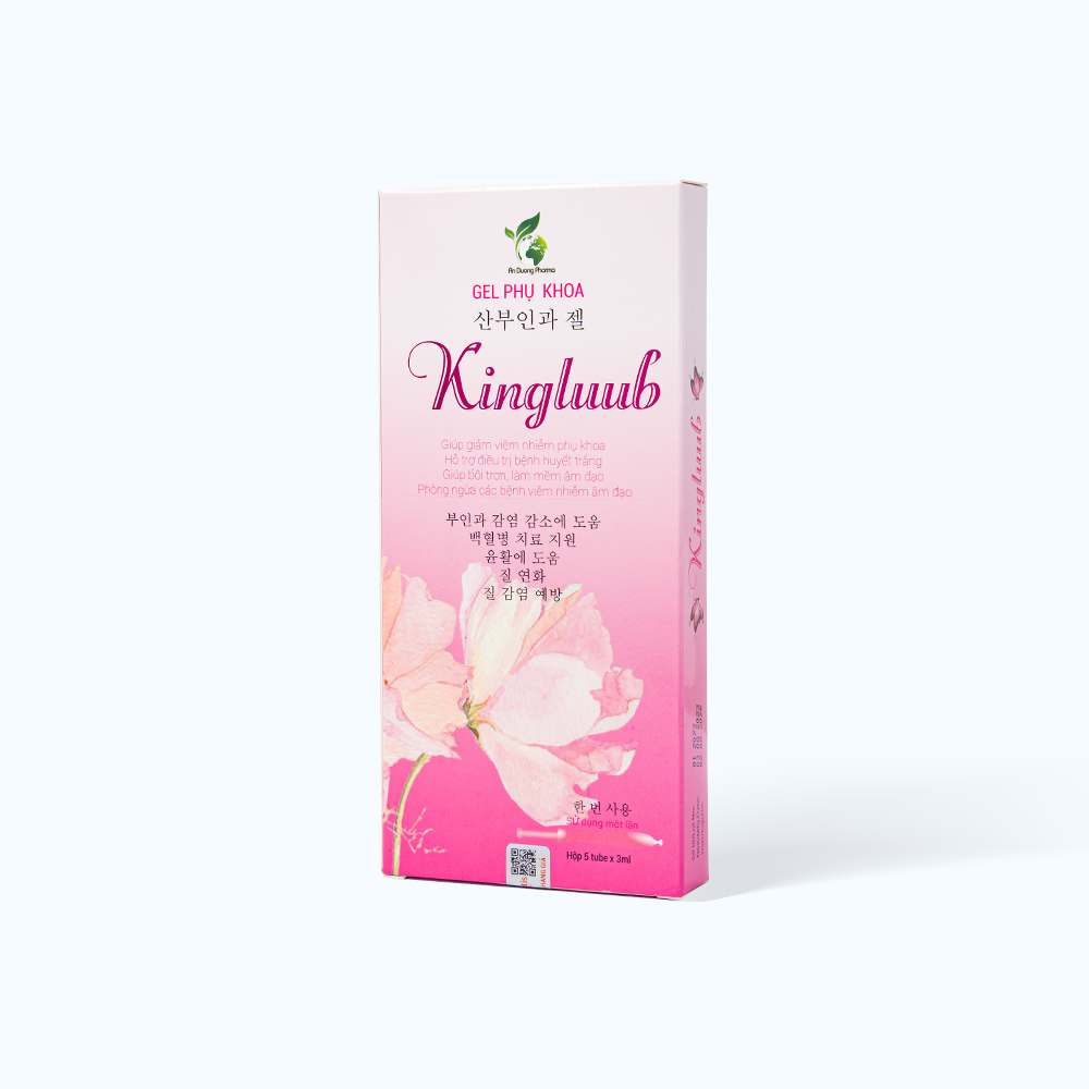 Gel phụ khoa KINGLUUB Biosantis giảm viêm nhiễm, bôi trơn, mềm âm đạo (5 tuýp x 3ml/ hộp)