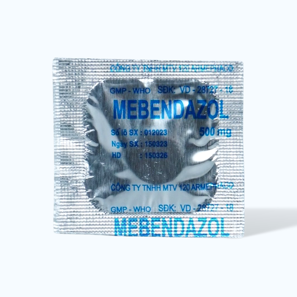 Viên nén Mebendazol 500mg điều trị nhiễm giun (1 vỉ x 1 viên)