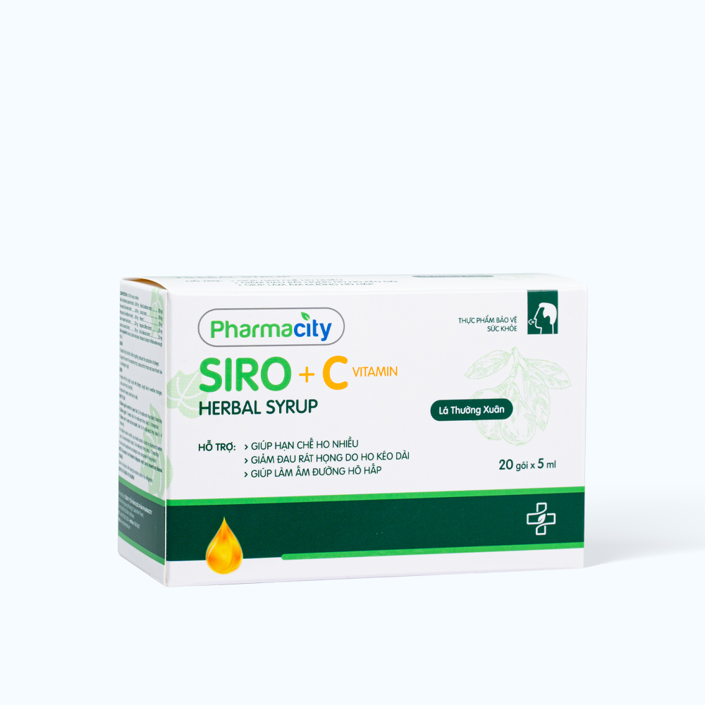 Siro ho thảo dược Pharmacity Herbal Cough Syrup VitC hỗ trợ bổ phế, giảm ho (Hộp 20 gói)