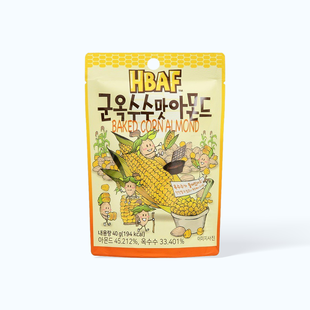 Hạt dinh dưỡng HBAF hạnh nhân và bắp nướng (40g)