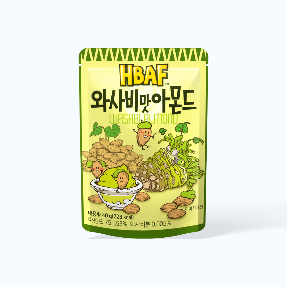 Hạt dinh dưỡng HBAF hạnh nhân vị wasabi (40g)