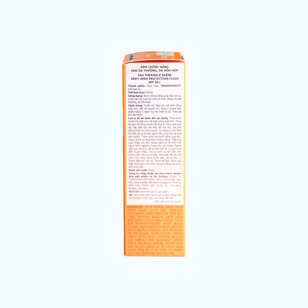 Kem chống nắng AVENE Very High Protection Fluid SPF50+cho da thường và da hỗn hợp (Tuýp 50ml)