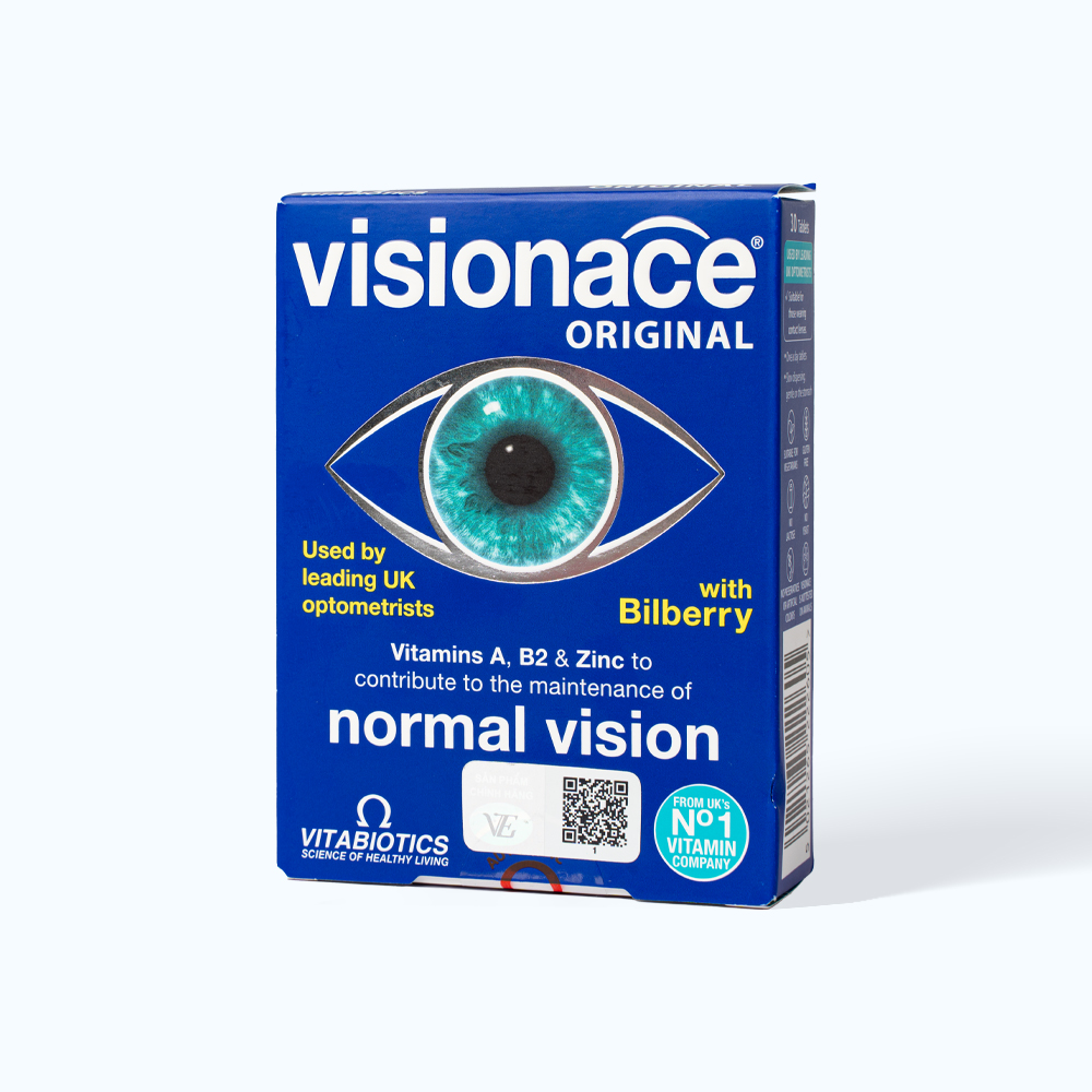 Viên uống VITABIOTICS Visionace Original hỗ trợ cải thiện thị lực (Hộp 2 vỉ x 15 viên)