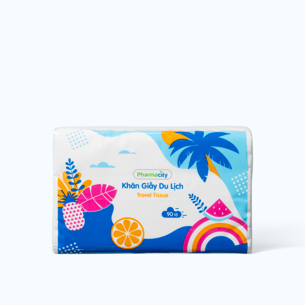 Khăn giấy lụa du lịch Pharmacity Tropical Summer 2024 (90 tờ/gói)