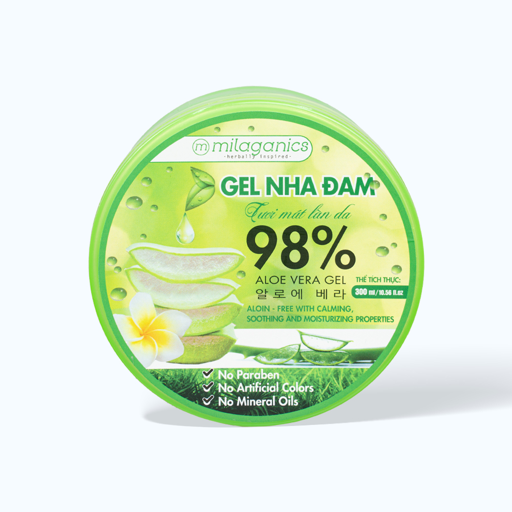 Gel Nha Đam MILAGANICS Giúp Dưỡng Ẩm Chuyên Sâu (Hũ 300g)