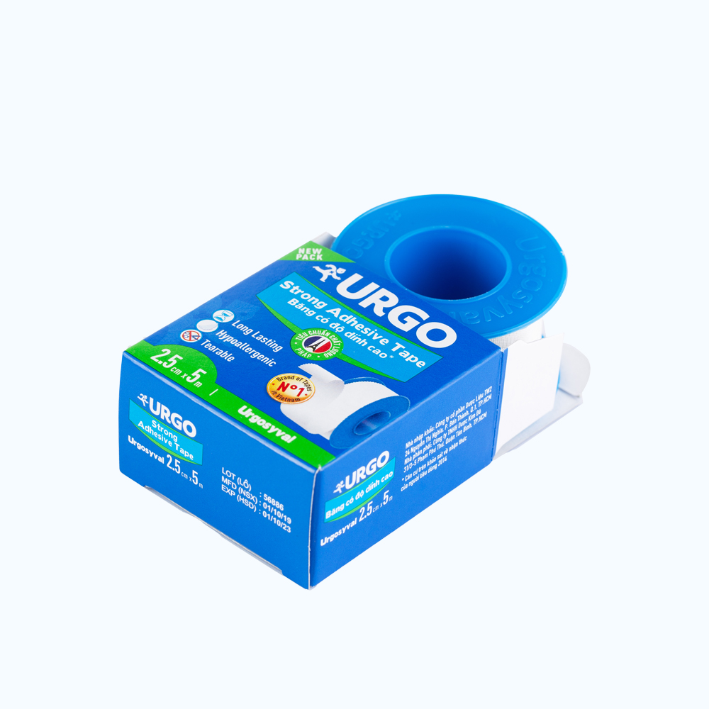 Băng keo y tế lụa có độ dính cao URGO Syval Strong Adhesive  (1 Cuộn)