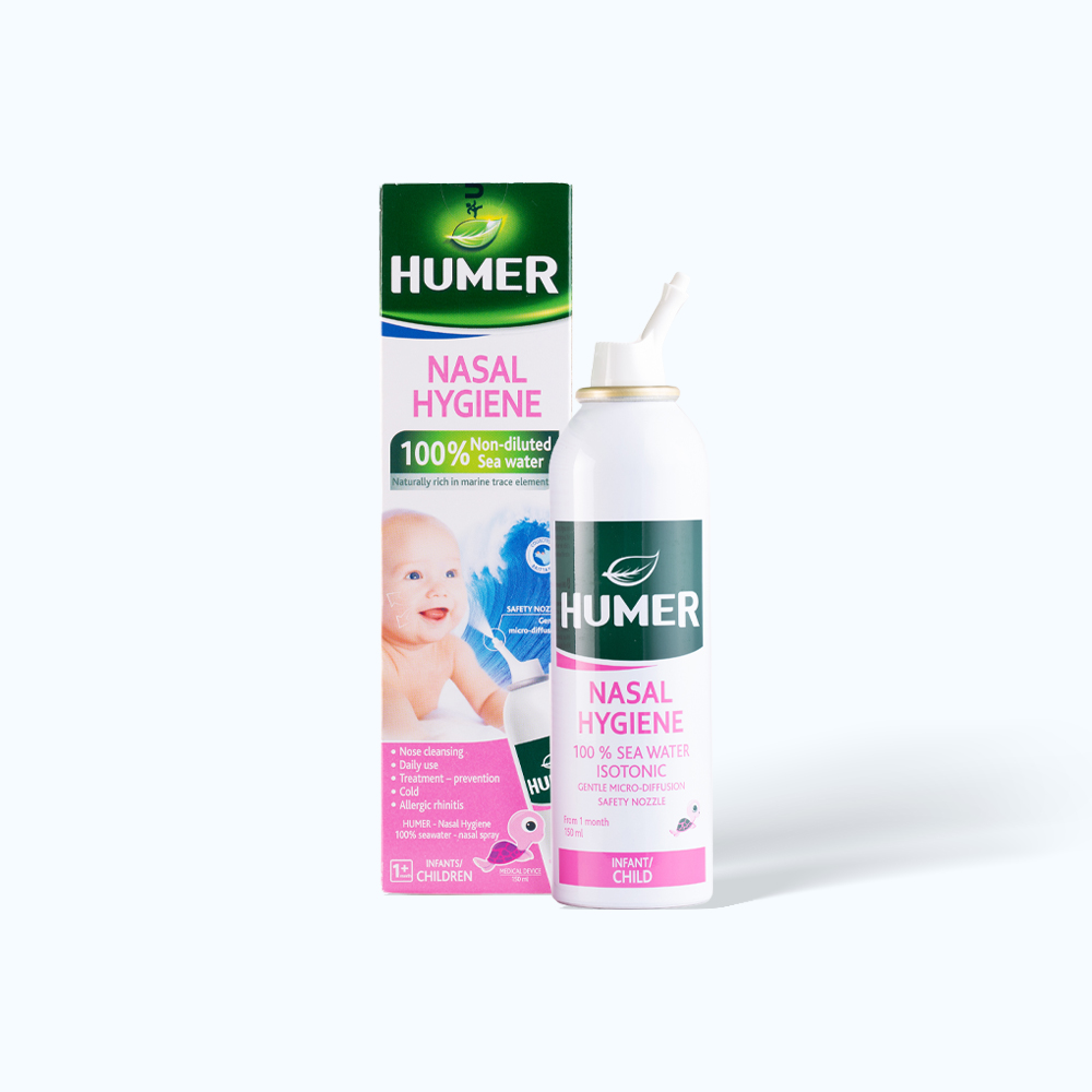 Dung dịch xịt mũi trẻ em HUMER Nasal Hygiene Enfant giúp vệ sinh mũi xoang, ngừa viêm mũi (150ml)