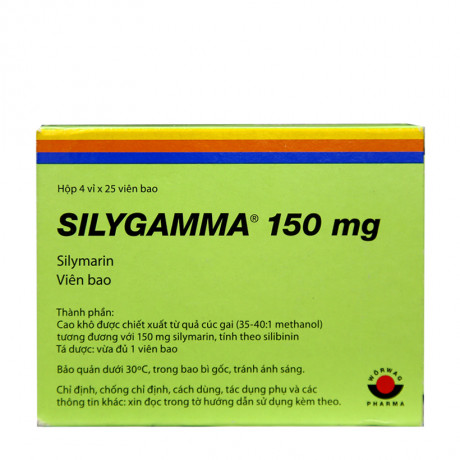 Viên nén Silygamma 150mg điều trị viêm gan, xơ gan (4 vỉ x 25 viên)