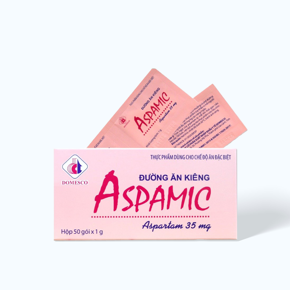 Đường Ăn Kiêng Domesco Aspamic (Hộp 50 Gói X 1G)