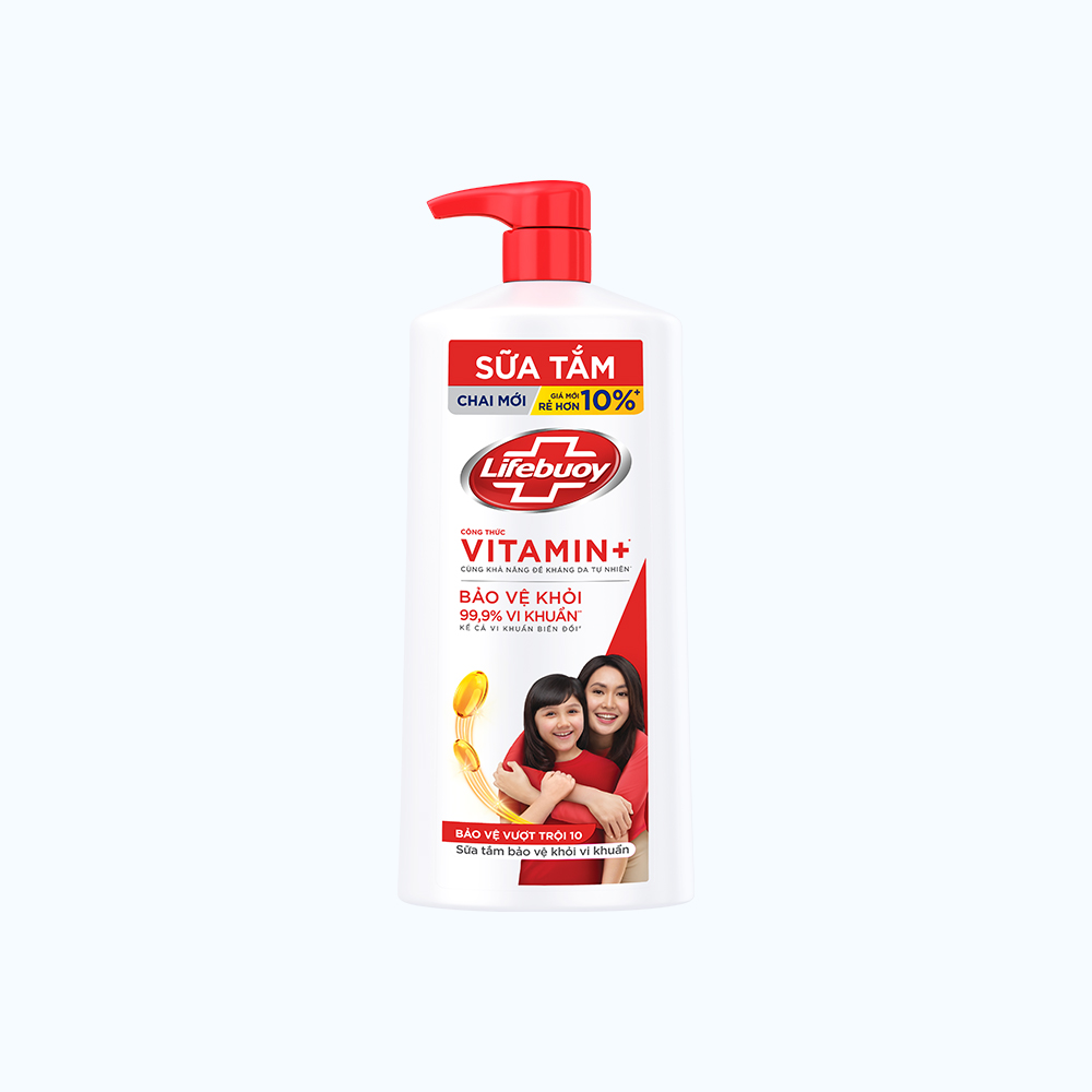 Sữa Tắm Bảo Vệ Vượt Trội 10 Diệt Khuẩn Lifebuoy 850Gr