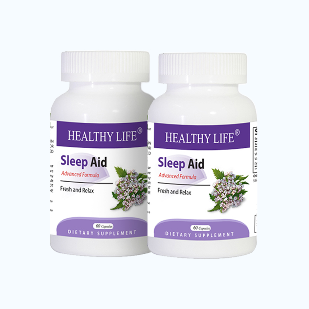 Combo 2 hộp viên uống Healthy Life Sleep Aid hỗ trợ giấc ngủ ngon (Hộp 60 viên)