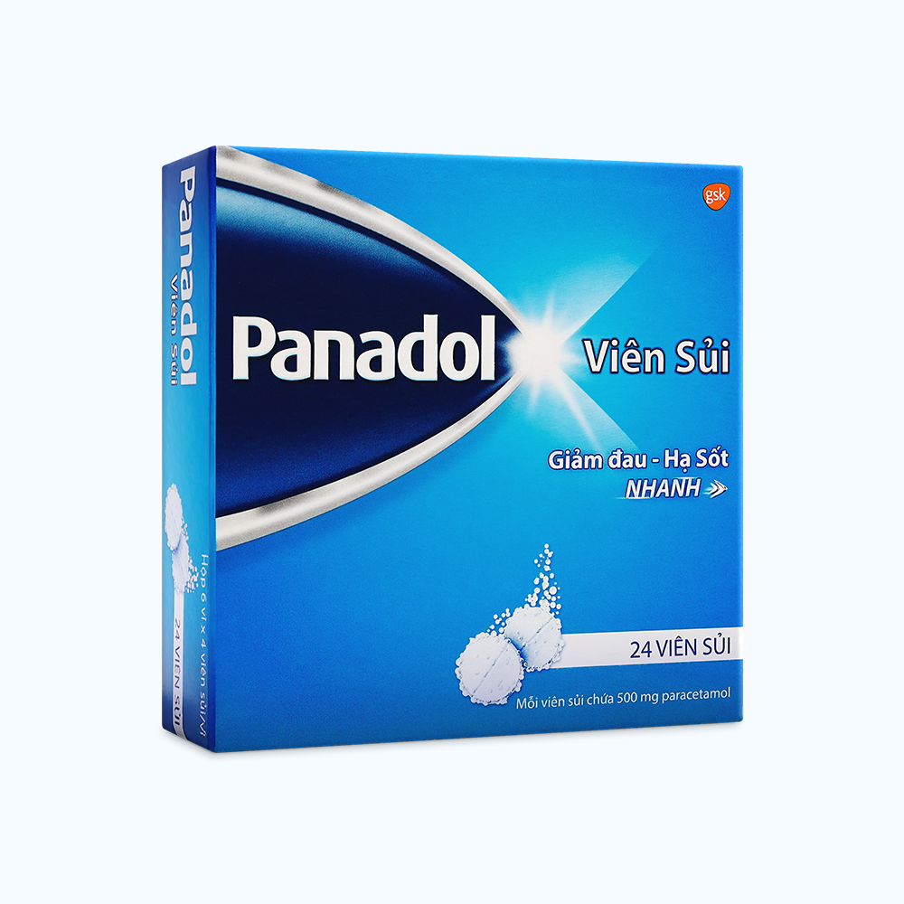 Viên Sủi Panadol giảm đau, hạ sốt (Hộp 6 vỉ x 4 viên)