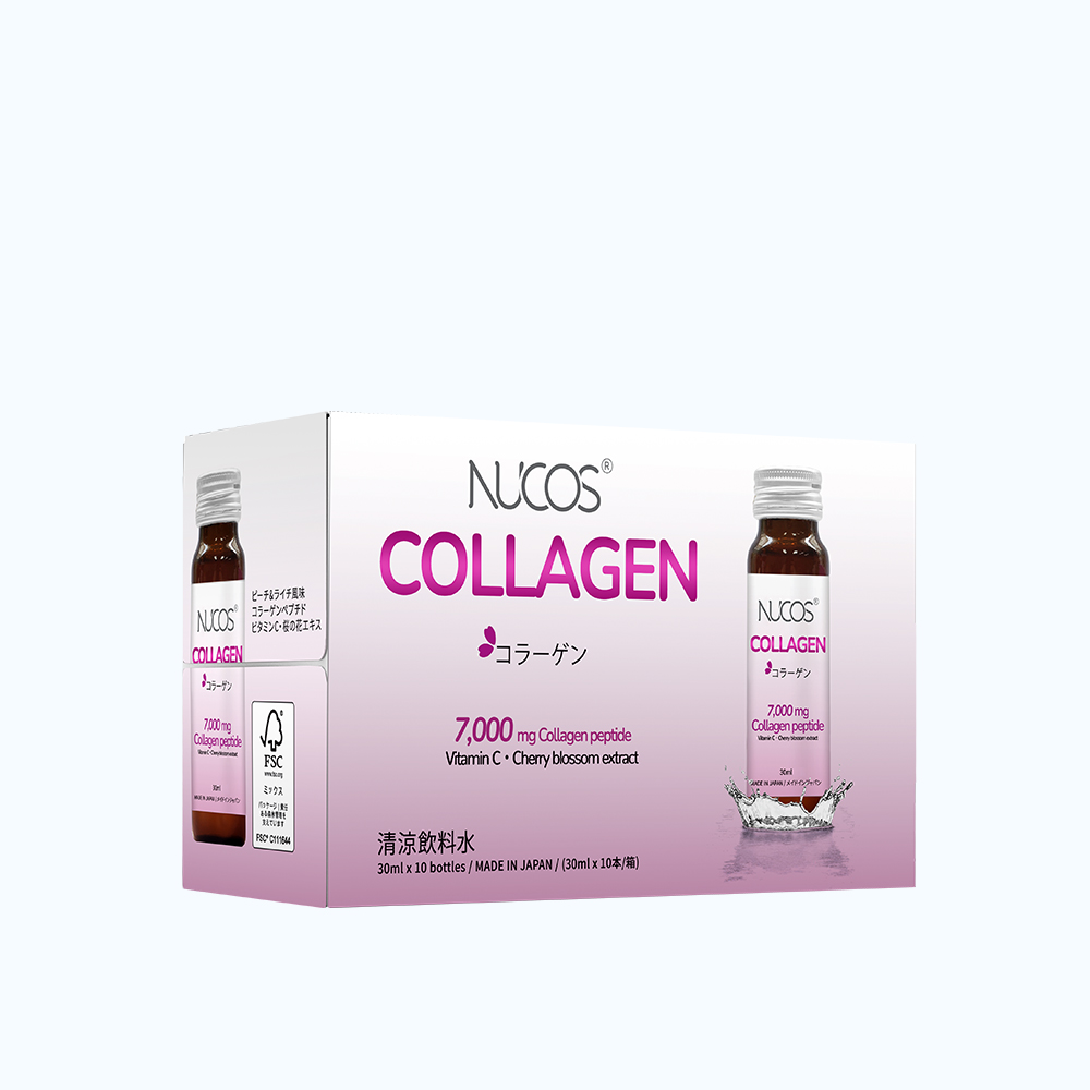 Nước uống NUCOS Collagen 7000mg & 300mg C hỗ trợ chống lão hóa, đẹp da (Hộp 10 chai x 30ml)