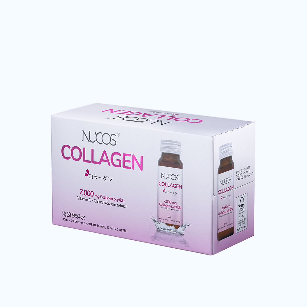 Nước uống NUCOS Collagen 7000mg & 300mg C hỗ trợ chống lão hóa, đẹp da (Hộp 10 chai x 30ml)