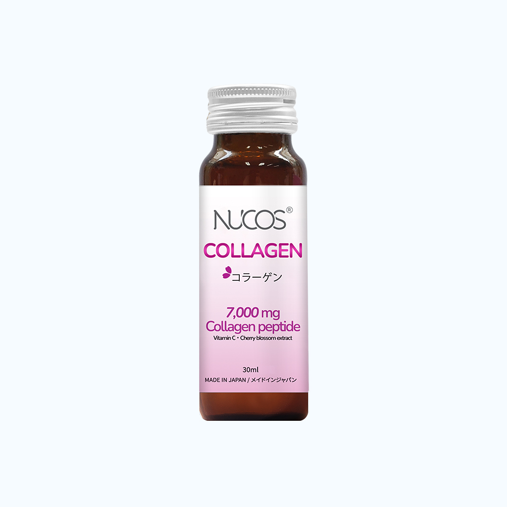 Nước uống NUCOS Collagen 7000mg & 300mg C hỗ trợ chống lão hóa, đẹp da (Hộp 10 chai x 30ml)