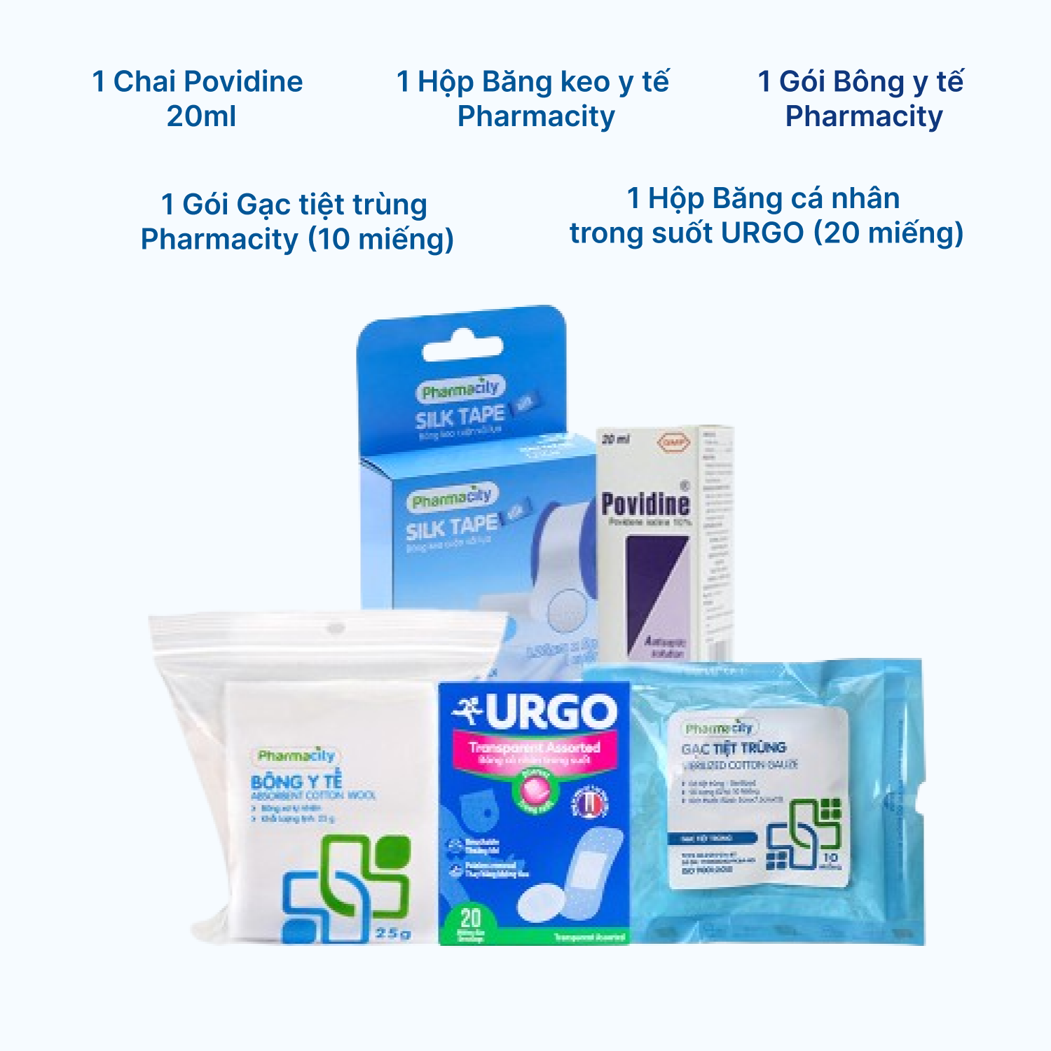 Gói sơ cứu vết thương vừa hỗ trợ xử lý các vết cắt hoặc trầy xước vừa phải