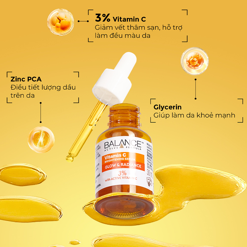 Serum BALANCE Active Formula Vitamin C Brightening làm Sáng Da (Chai 30ml)