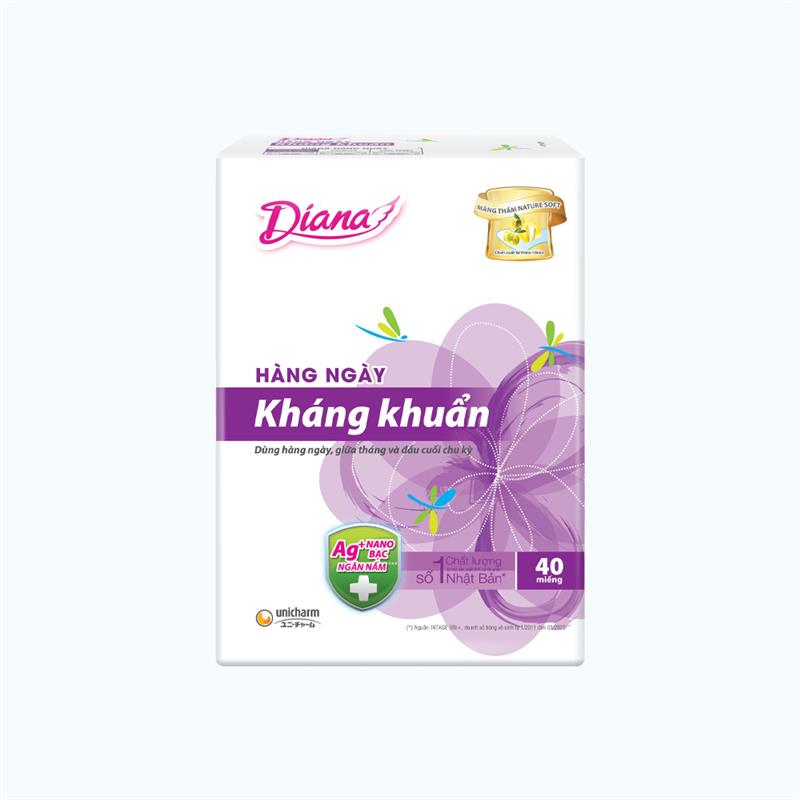 Băng vệ sinh hàng ngày kháng khuẩn Diana Sensi 15.5cm (Gói 40 miếng)