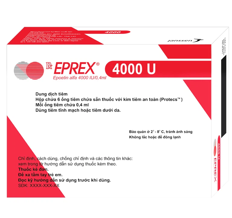 Thuốc tiêm Eprex Prefill 2000IU Janssen điều trị thiếu máu (6 ống)