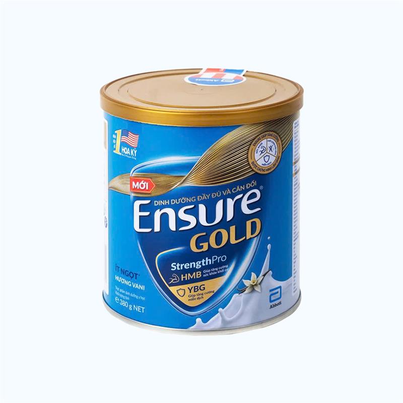 Sữa bột ENSURE GOLD hương vani ít ngọt bổ sung dinh dưỡng (Lon 380g)