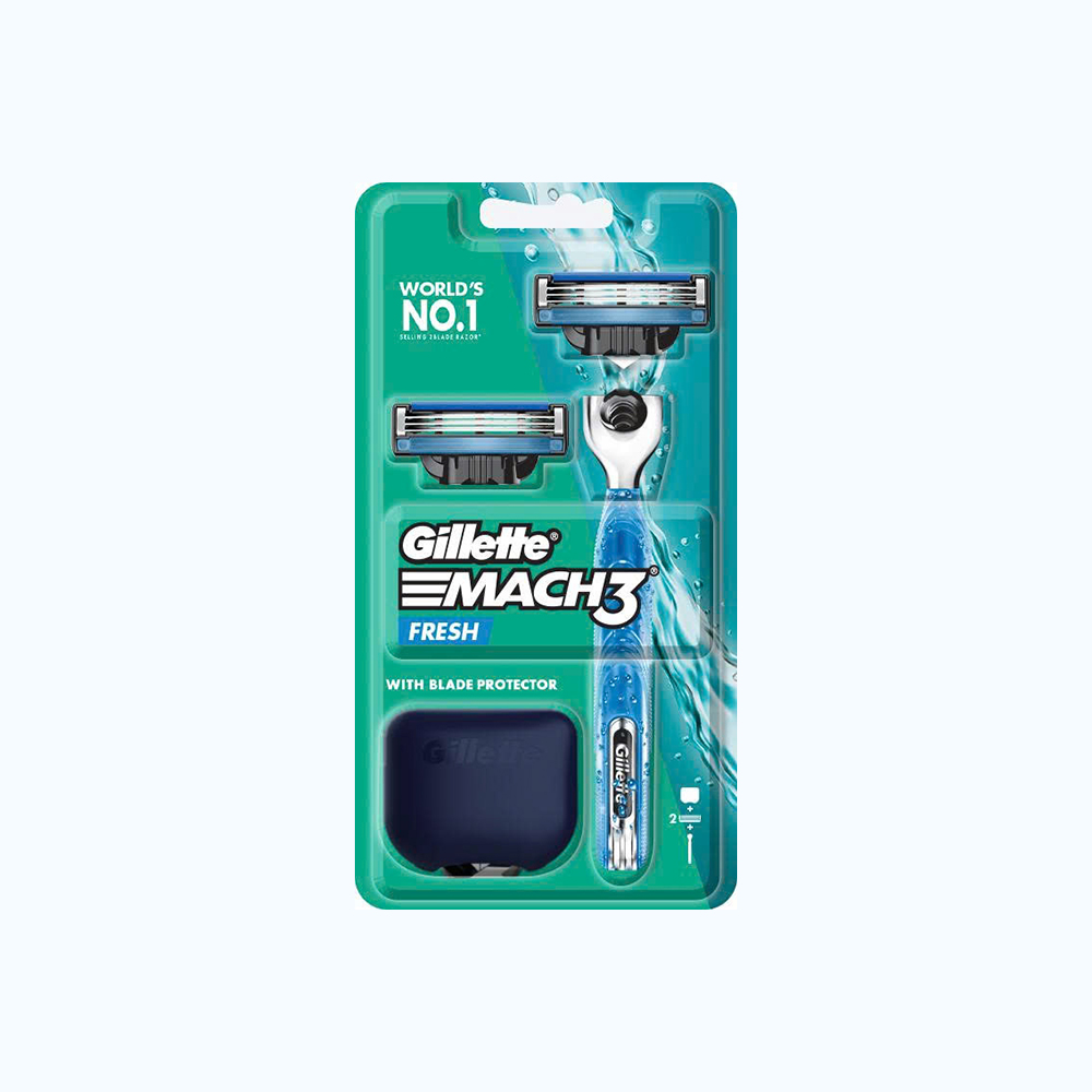 Dao cạo March3+ Gillette (Hộp 1 cán dao + 2 lưỡi dao)