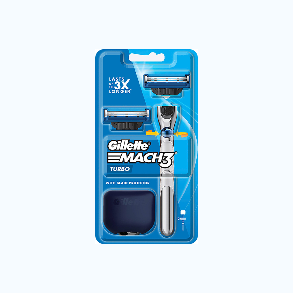 Dao cạo March3 Turbo Gillette (Hộp 1 cán dao + 2 lưỡi dao)