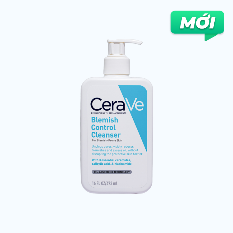 Sữa Rửa Mặt Giảm Mụn Cerave Blemish Control Cleanser 473Ml