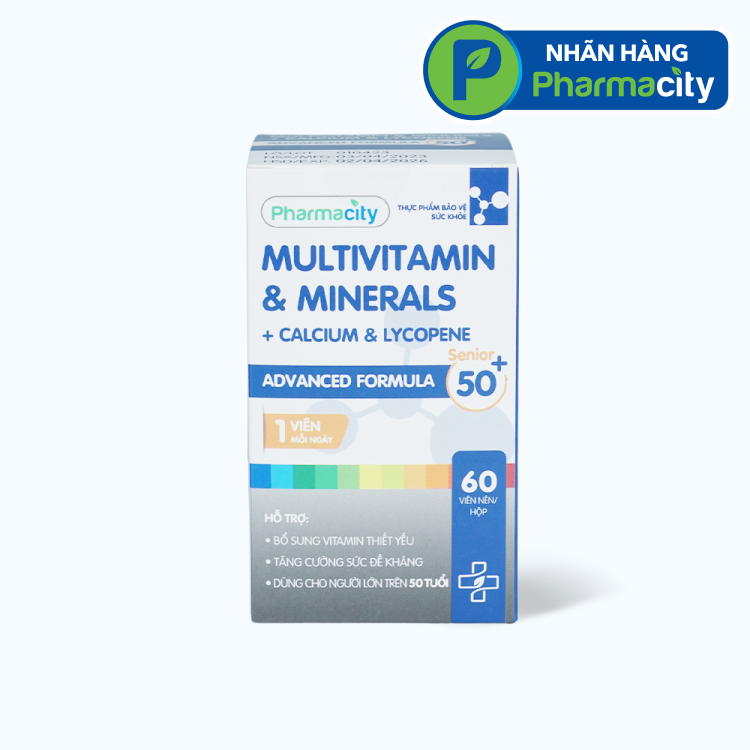 Viên uống Pharmacity Advanced Formula Senior 50+ bổ sung vitamin thiết yếu cho người lớn (60 viên)