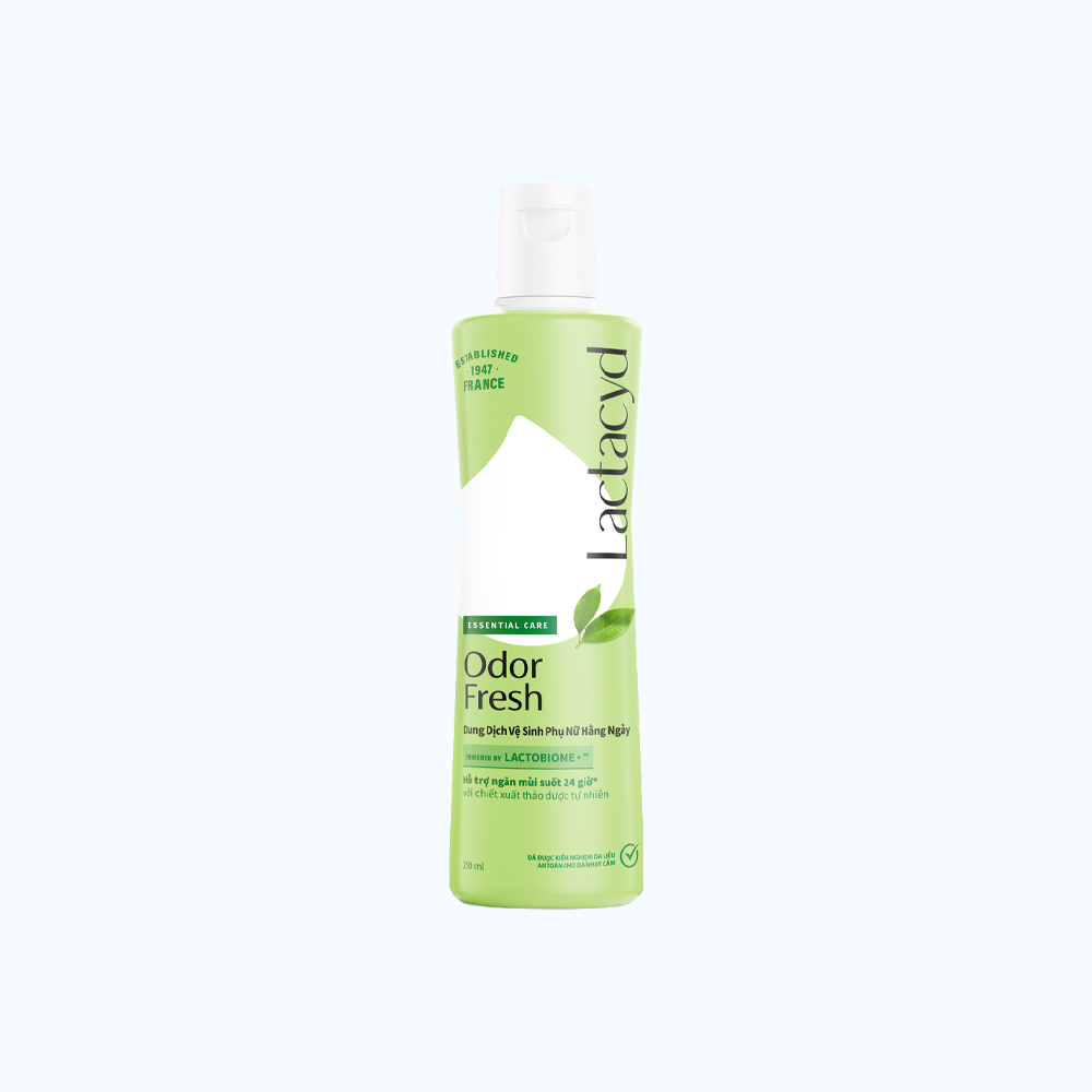 Dung dịch vệ sinh phụ nữ Lactacyd Odor Fresh ngăn mùi suốt 24h (Chai 250ml)
